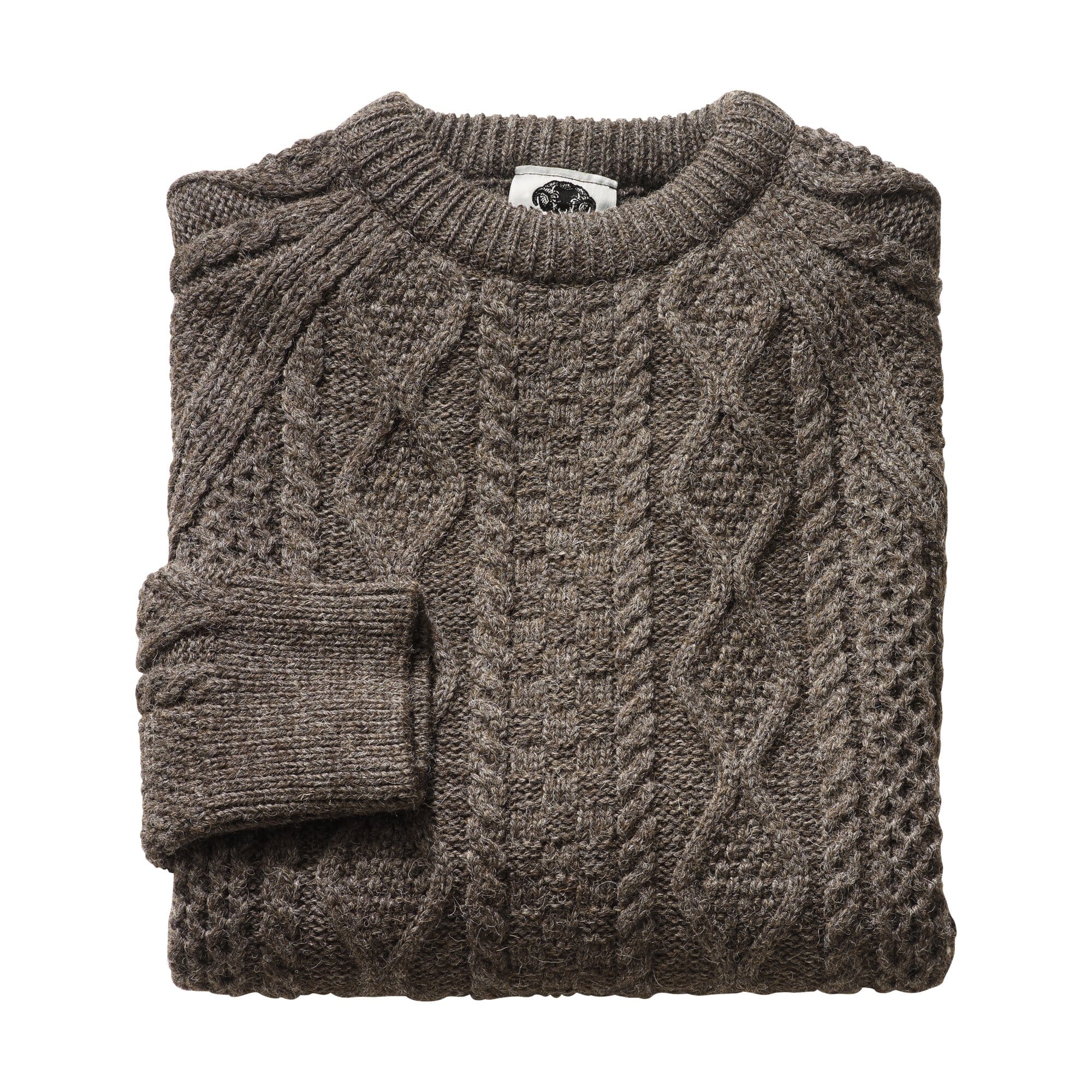 Black Sheep　ARAN CREW NECK SWEATER　アラン　L Aran crew neck sweater - pure wool – Black Sheep Knitwear